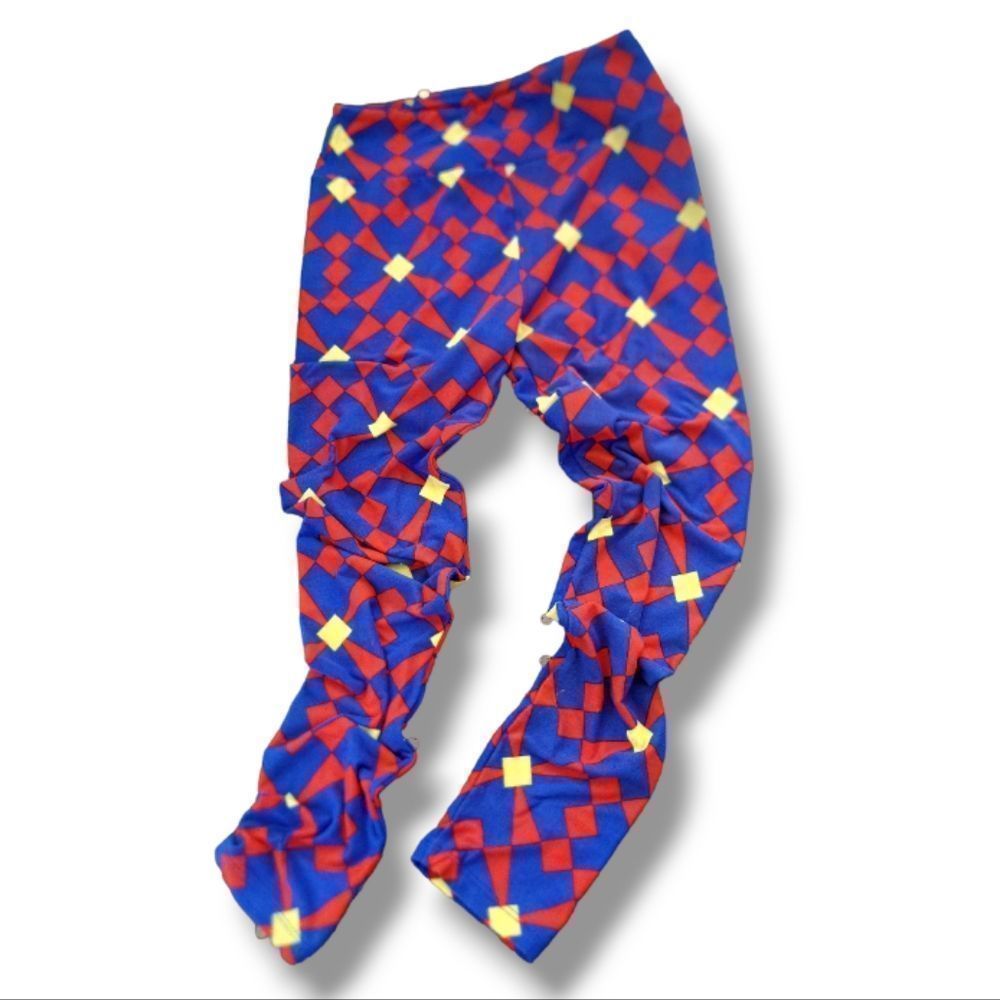 LULAROE Leggings Blue, Red & Yellow Size One Size